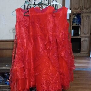 Elegant Red Kids Dress